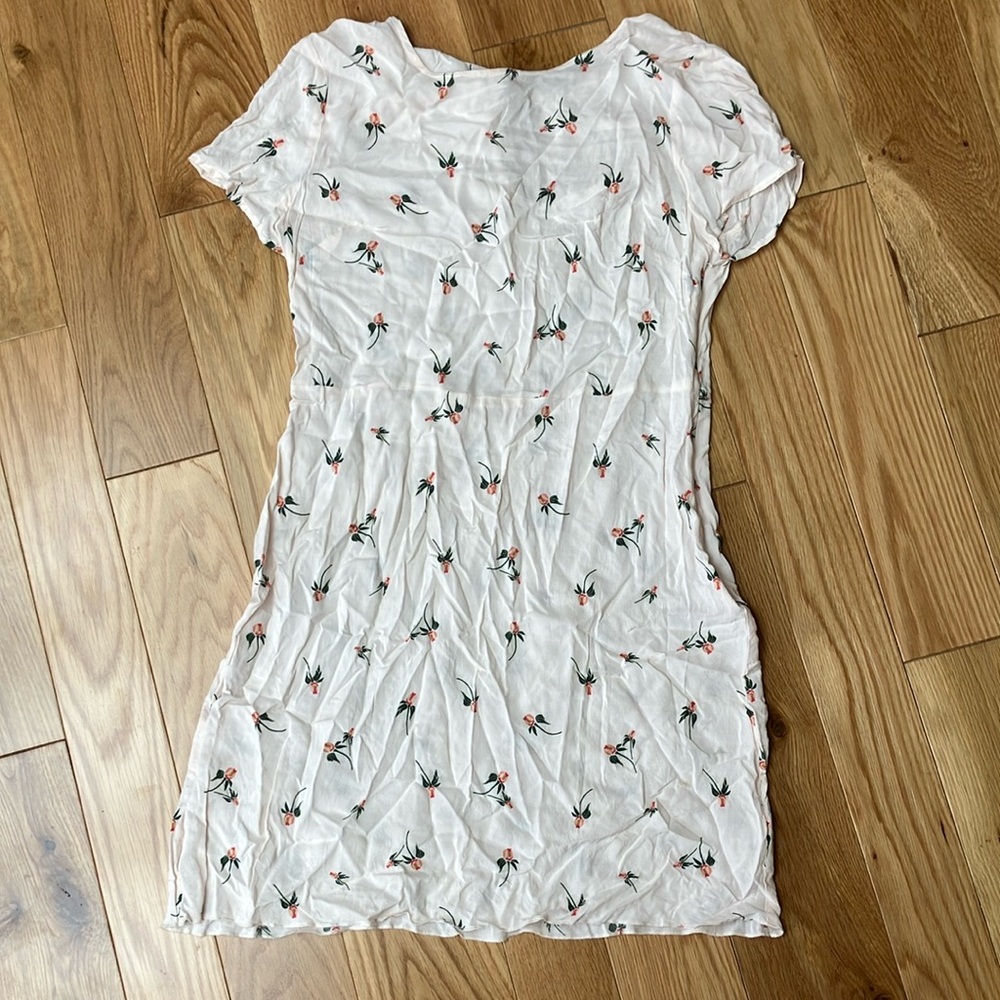 Free People Cream floral Sleeve Mini Dress - Picture 1 of 4